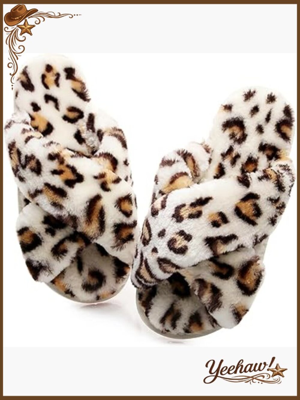 Womens Fuzzy Fluffy House Slippers Plush Memory Foam Cross Band Open Toe Sandals